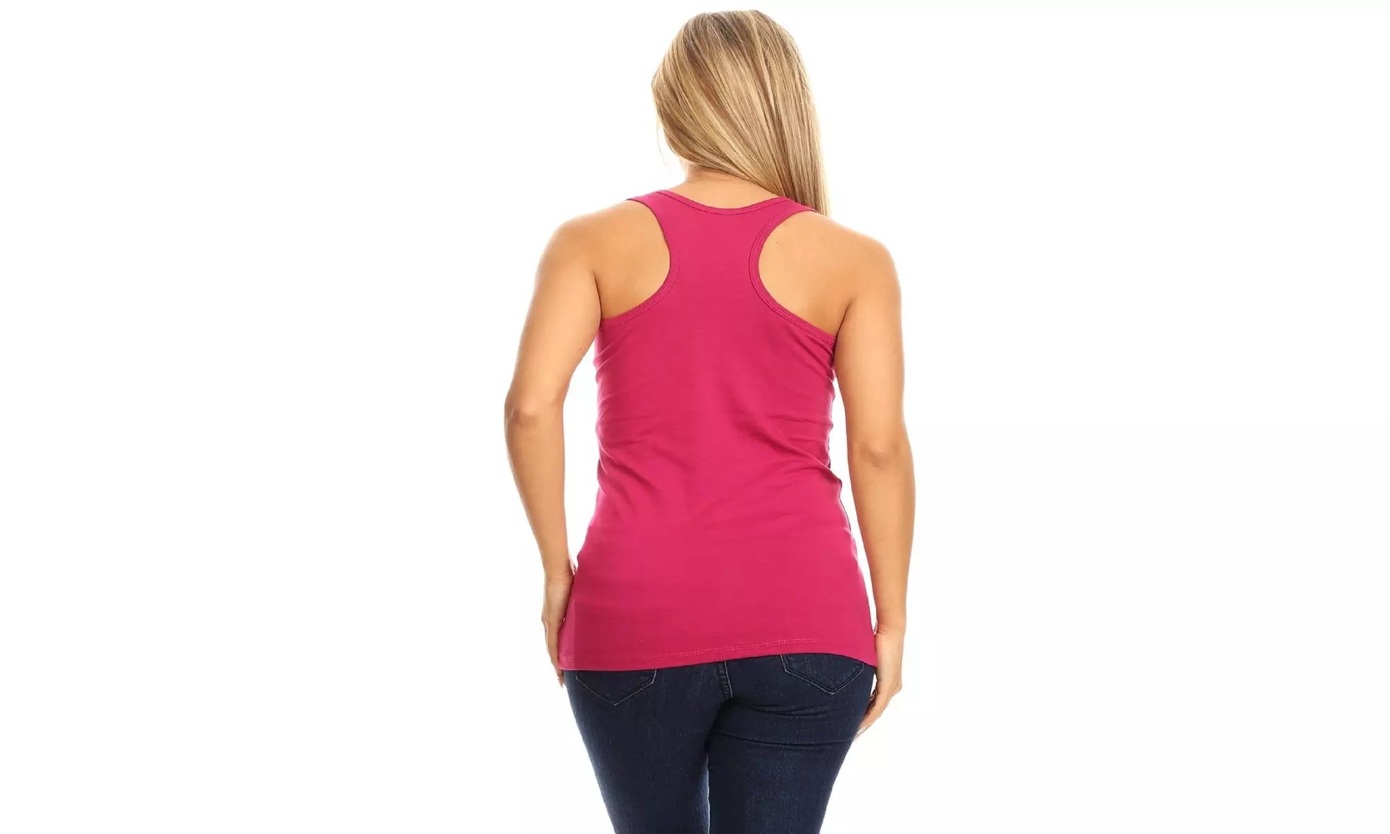 Basic Solid racerback tank top with scoop neck
