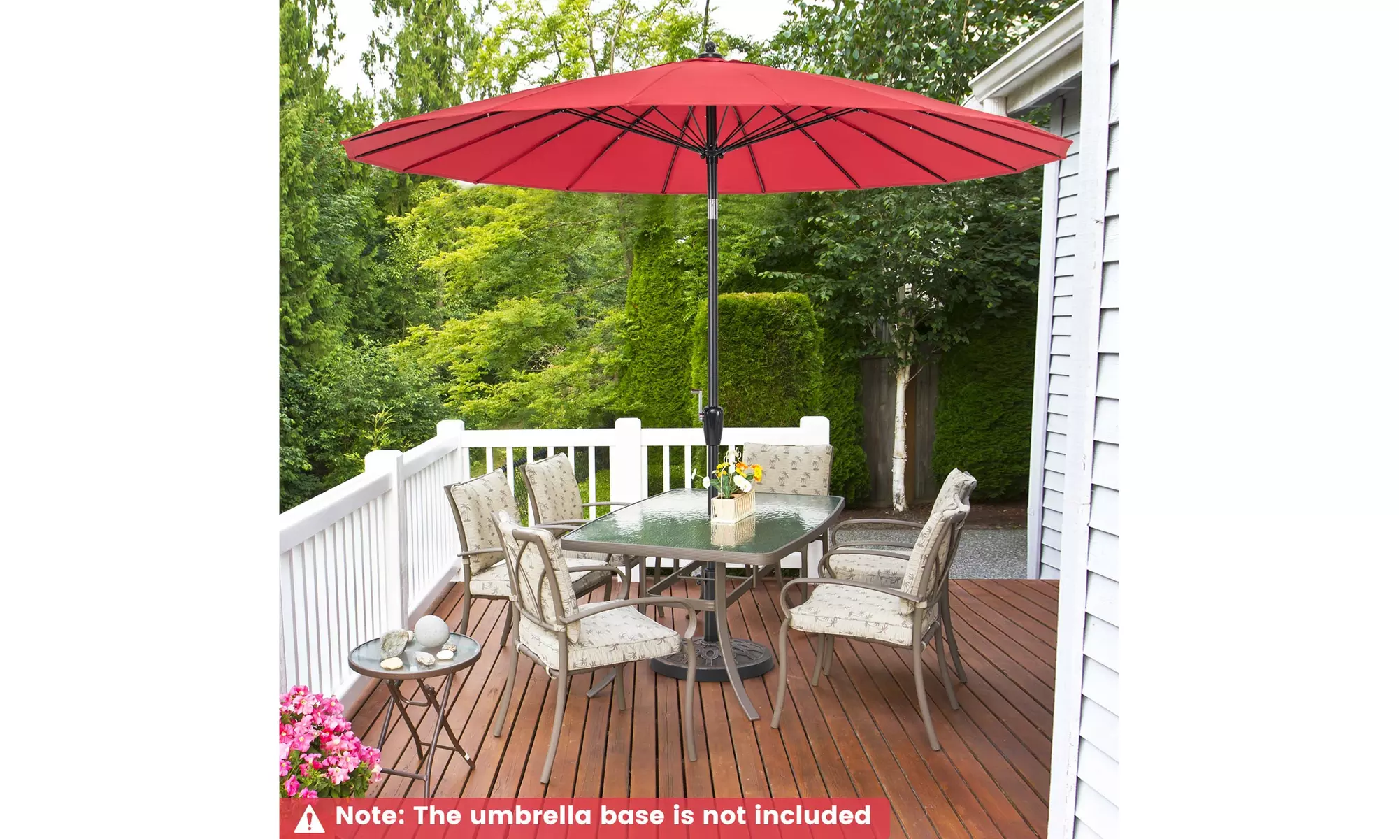 Costway 9 FT Round Patio Umbrella with Push Button Tilt & Crank Handle