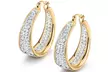 18K Gold Plated Inside Out Pave Crystal Hoop Earrings by Salvi - Second Medium