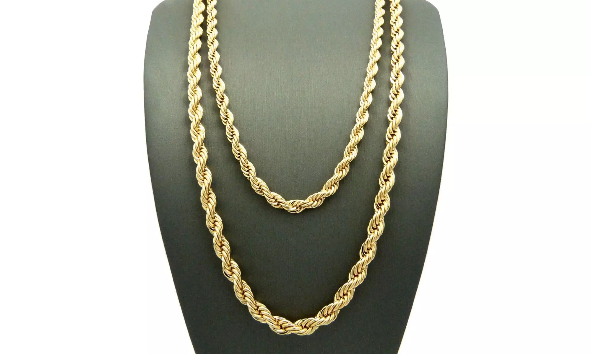 Mens Big 14K Gold Plated Rope Chain Necklace by Elite Force - Primary Image