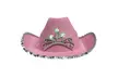 Pink LED Blinking Tiara Felt Cowboy Party Hats for Kids and Adults - Second Medium
