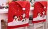 4-Pack Santa Red Hat Chair Covers Sets for Christmas Holiday Dinner Party Decor