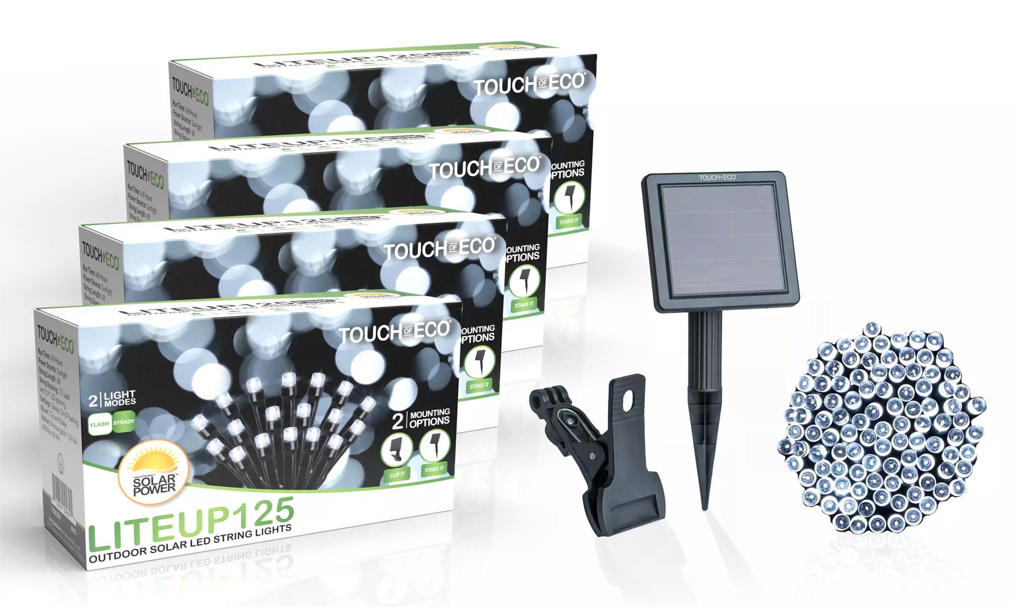 125LED Solar Powered String Lights. Multiple Colors & Quantities Available. 