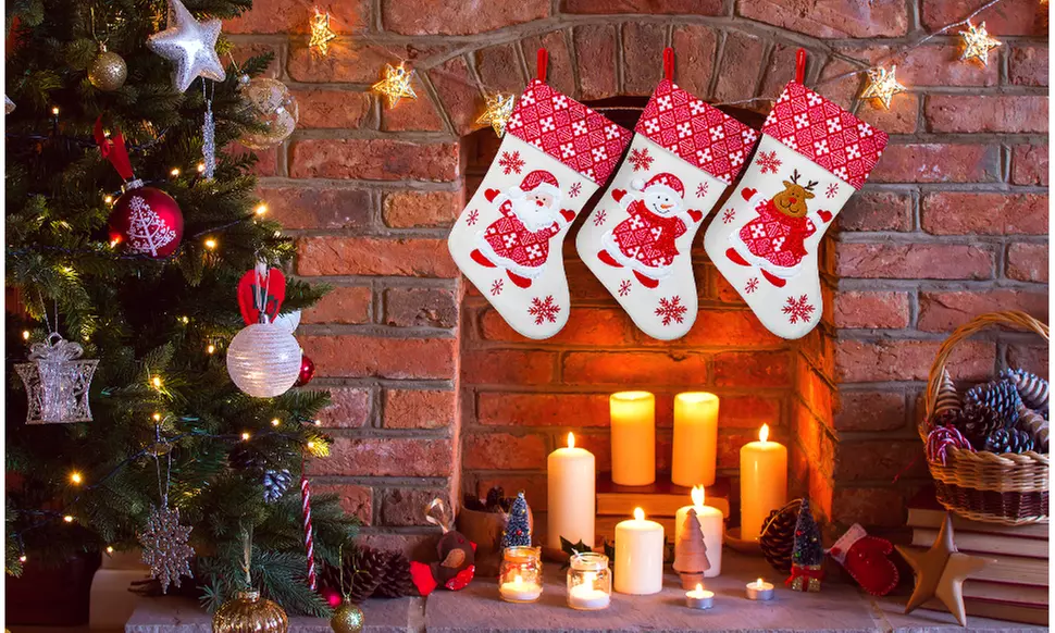 Jolly Christmas Stockings 2-Pack or 3-Pack Festive Holiday Décor