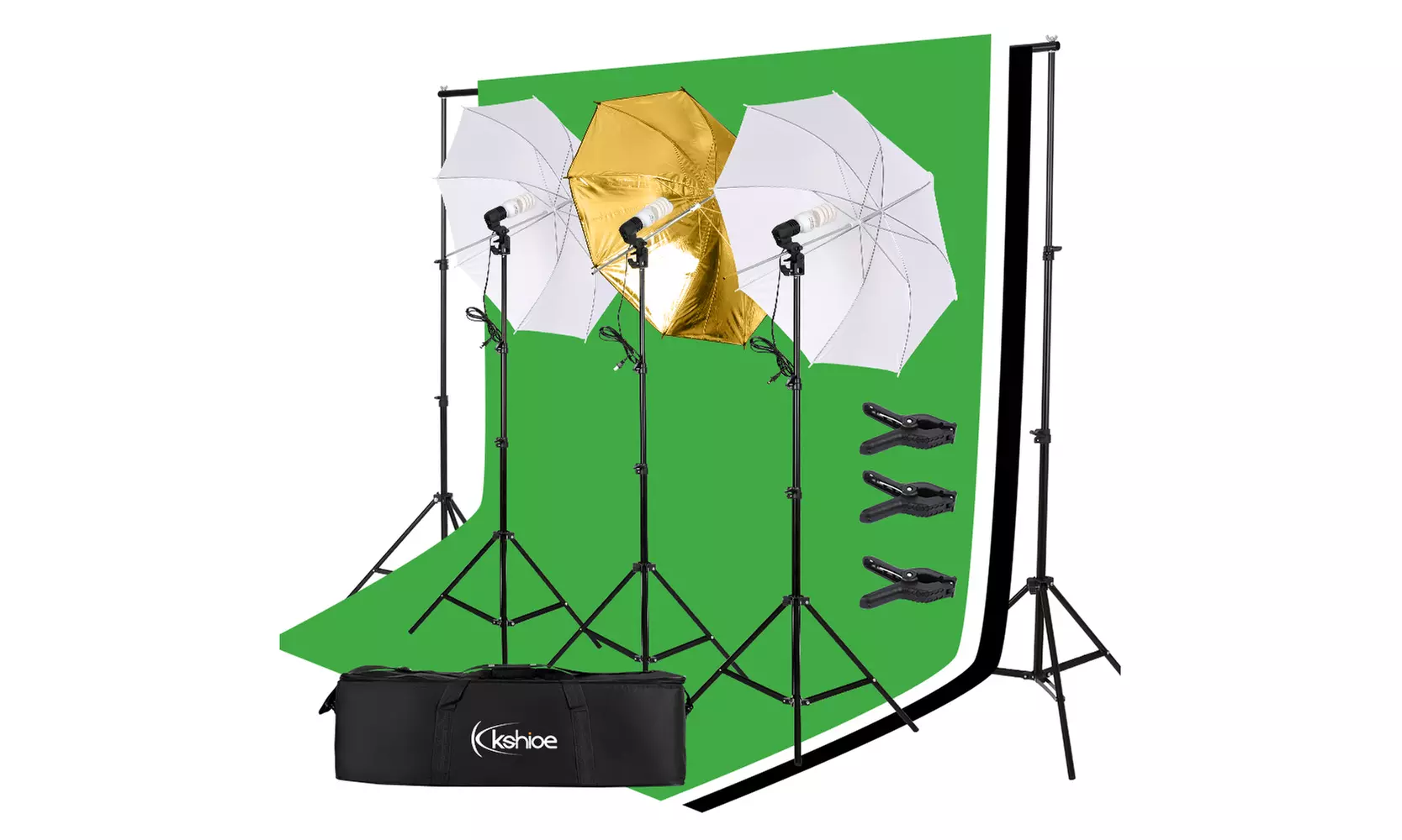 45W Portrait Photography Backdrop Stand Umbrella Lighting Kit Light Bulb  - Primary Image
