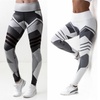 Image 1: Women's High Waisted Printed Color Blocked Leggings Sexy Gym Fitness Yoga Pants