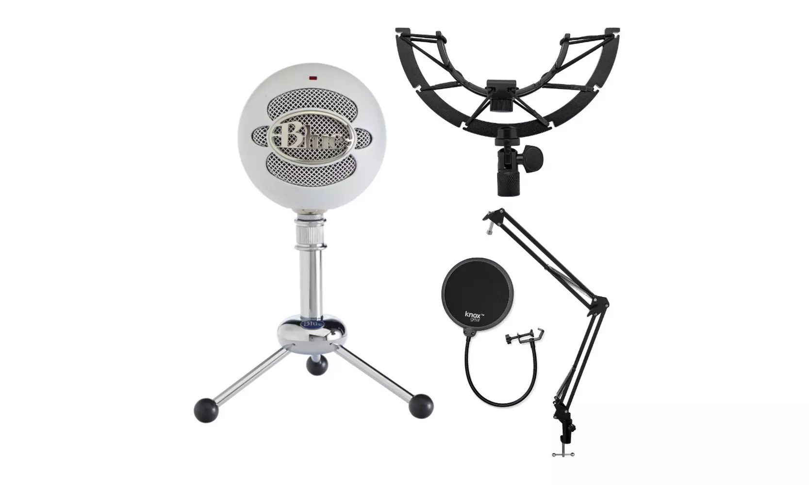 Blue Microphones Snowball USB Mic Bundle with Shock Mount, Boom Arm & Pop Filter - Primary Image