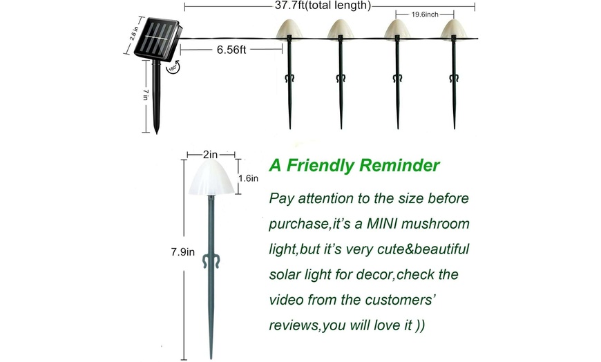 Sowaz 20 LED 20 ft. Solar Mushroom String light multi color garden ...