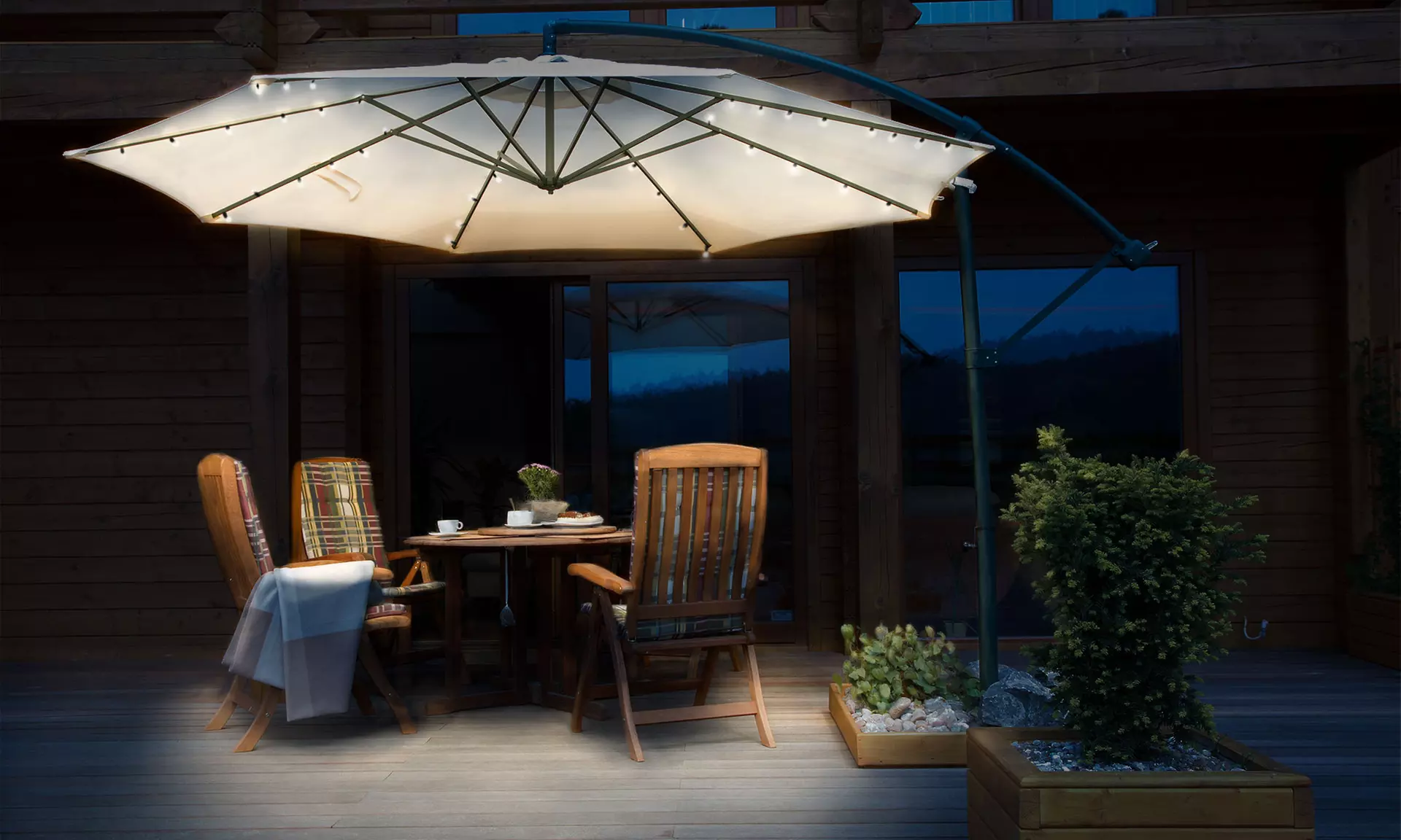 Solar Patio Umbrella LED String Lights (1, 2, 3-Pack) - Primary Image