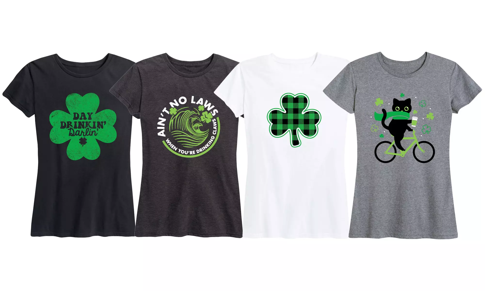 Women's St Patrick's Day Soft Crew Neck T-Shirt Scoop Neck Tee (SM-3X) - Primary Image