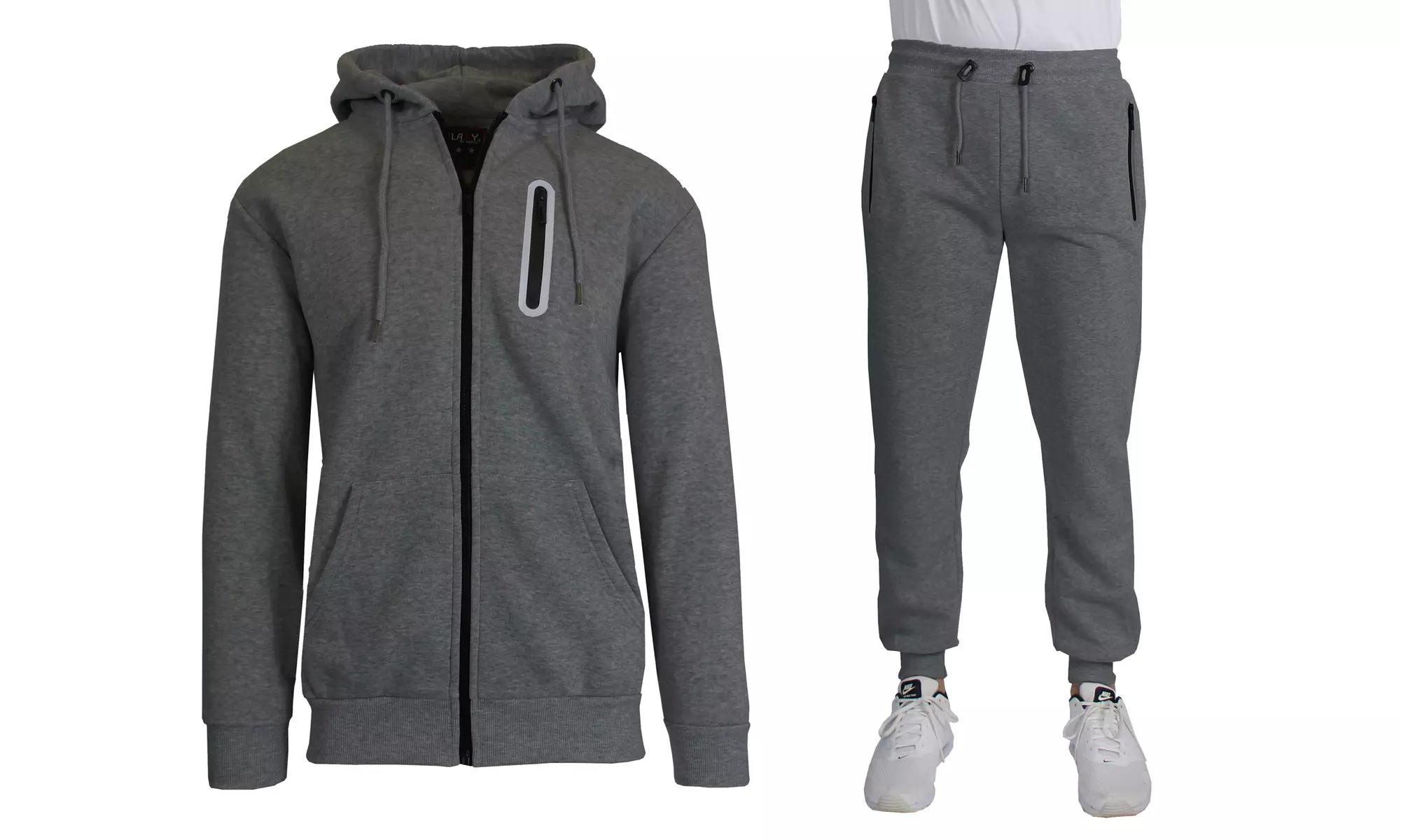 Men's Fleece-Lined Full-Zip Hoodie & Jogger 2-Piece Set (Multiple Styles) S-2XL