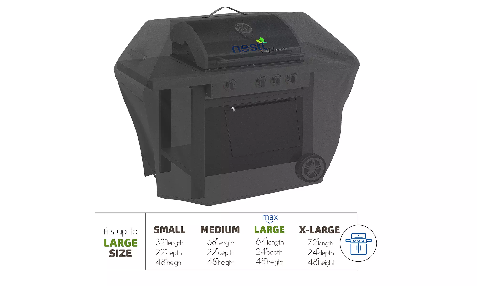 Barbeque 600D Heavy Duty Waterproof BBQ Gas Grill Cover UV & Fade Resistant