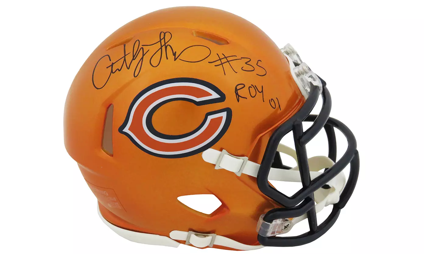Anthony Thomas Signed Chicago Bears FLASH Riddell Speed Mini Helmet w/ROY'01 - Primary Image