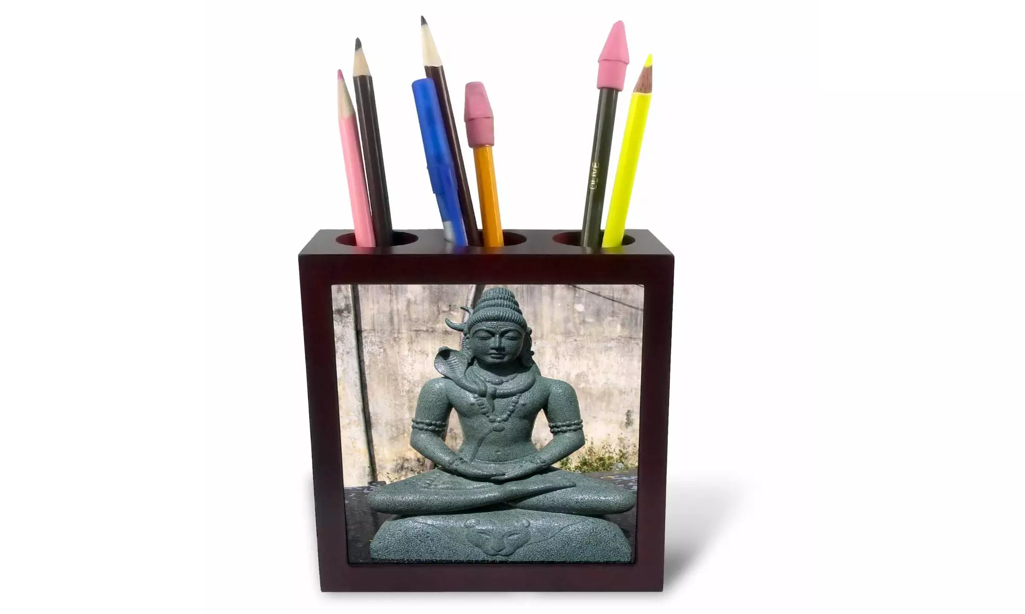  Tile Pen Holder - Hindu Statue Shiva - 5-inches  - Second Medium
