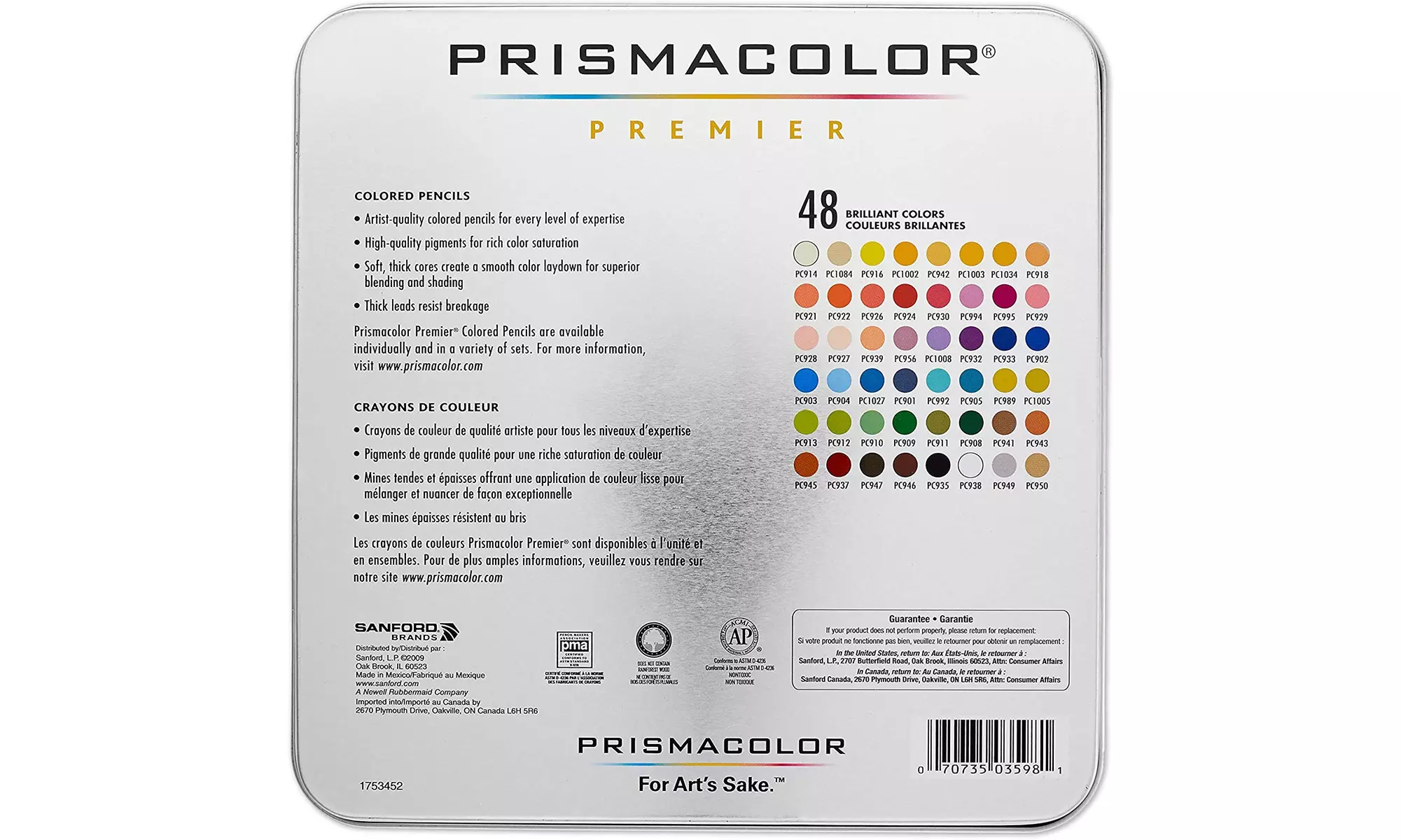 Prismacolor Premier Colored Pencils Pack of 48 Multi Colour Art Supply - Second Medium