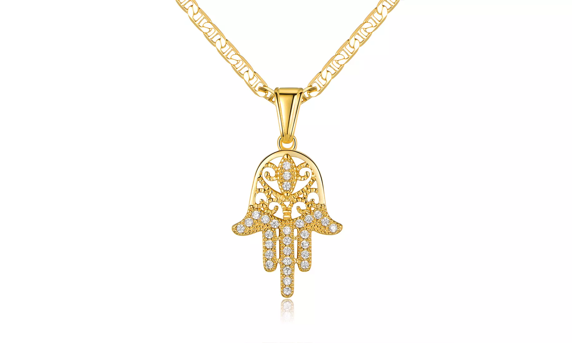 Gold Plated Hamsa Necklace - Image 4