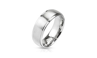 Dual Finish Band Stainless Steel Ring