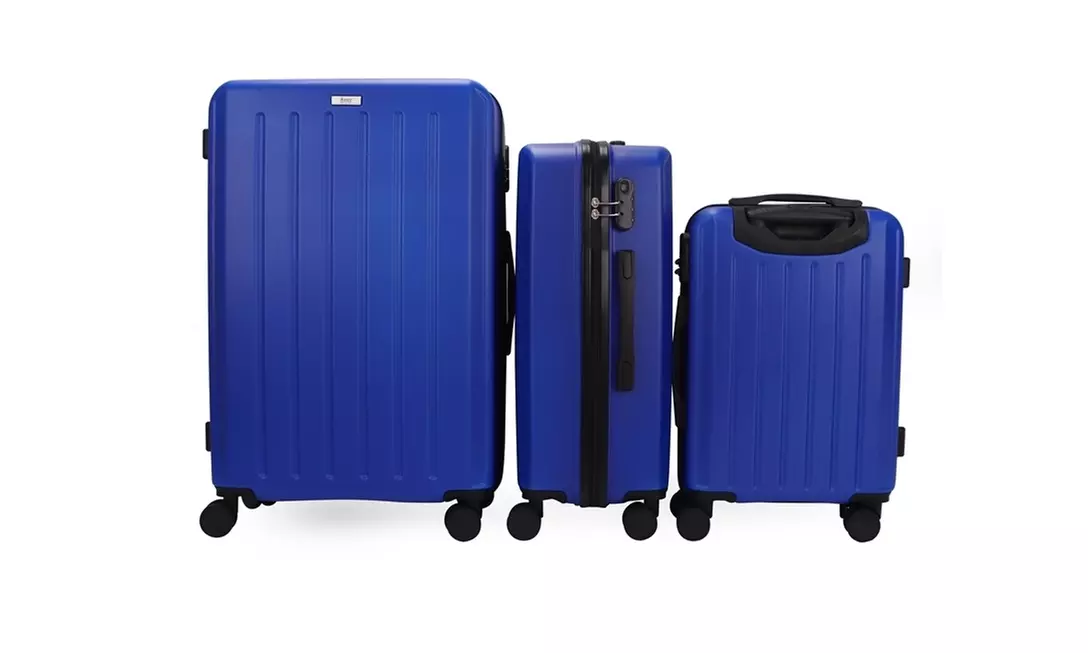 3-Piece Hardside Luggage Set with 360 Dual Spinner Wheels and Combo Lock