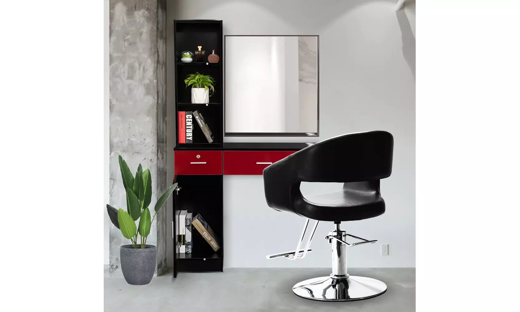 High-End Hair Salon Barber Chair Classic Volume of The Chair Black - Primary Image