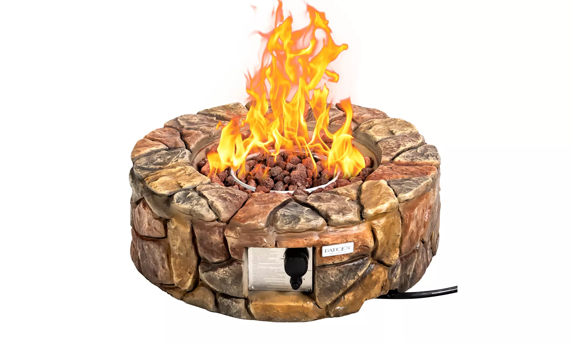 Costway 28" Propane Gas Fire Pit 40,000 BTU Stone Finish Lava Rocks Cover - Primary Image
