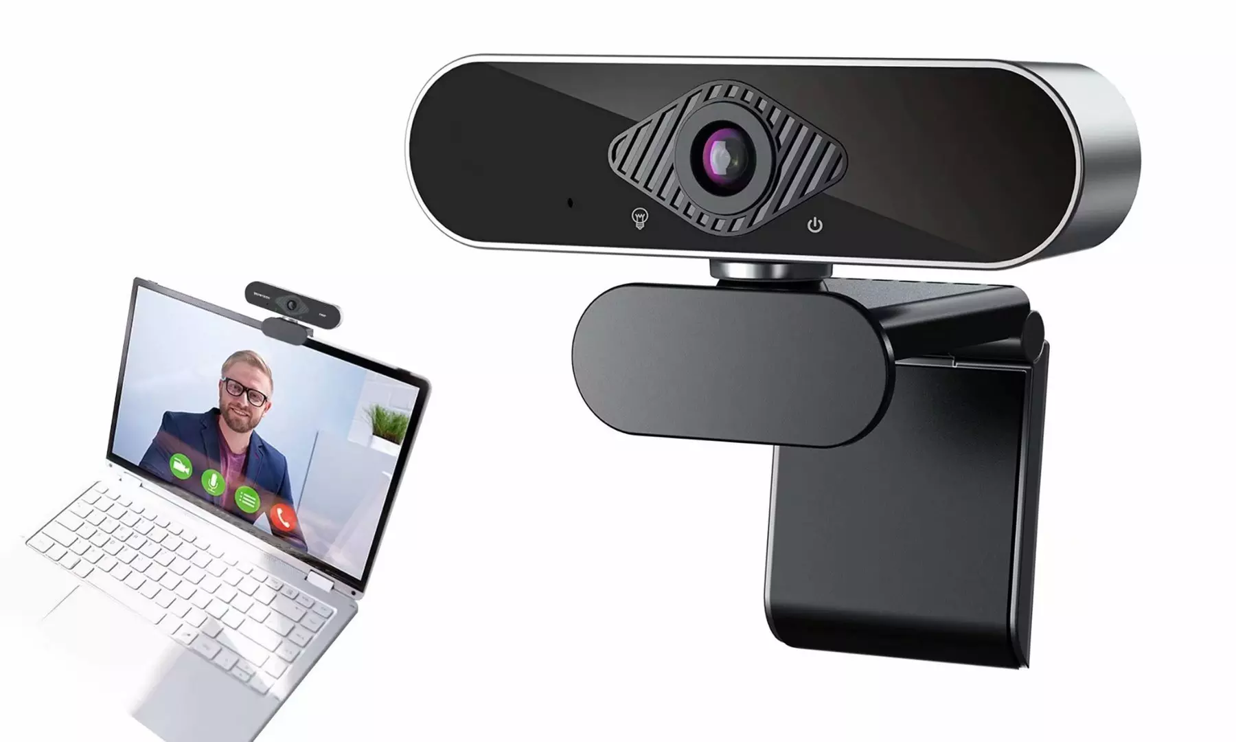 Webcam with Microphone 1080P HD Webcam with Auto Light Correction USB Web Camera - Primary Image