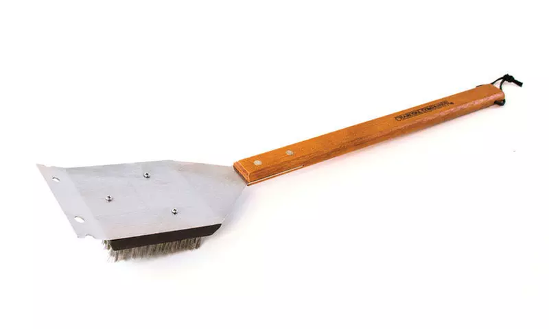 Charcoal Companion 8005111 Big Head Safe-Scrub Steel & Wood Grill Brush - Primary Image