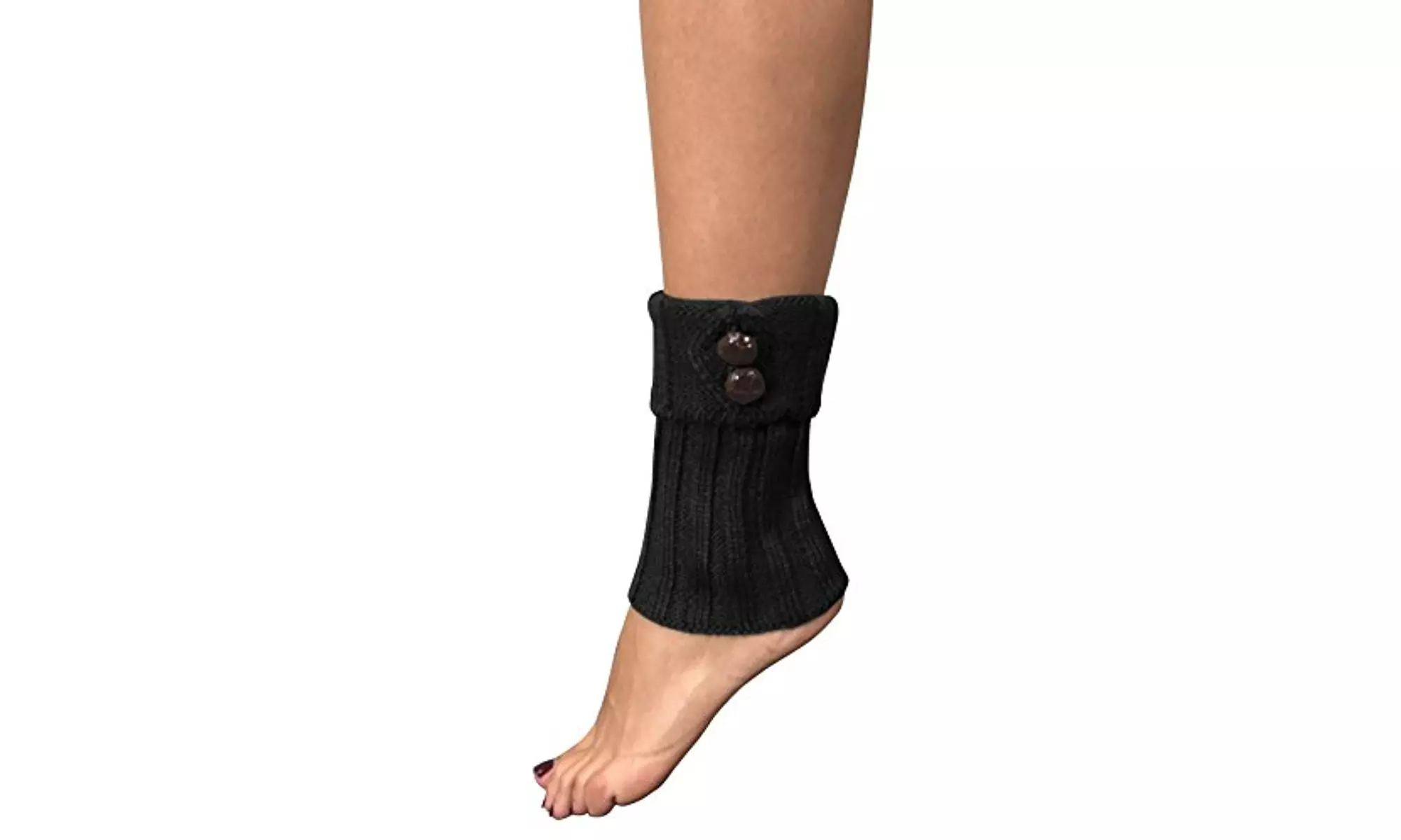 Peach Couture Cozy Leg Warmers with Buttons - Second Medium