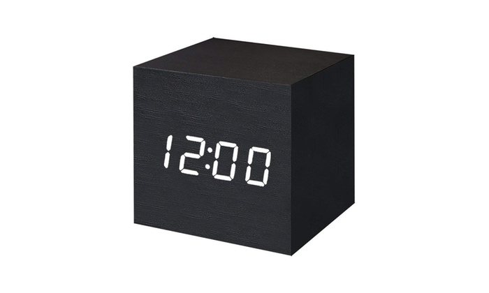 Up To 47 Off On Digital Alarm Clock Wooden Le Groupon Goods Off On Digital Alarm Clock Wooden Le