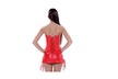Plus Size Steampunk Basque Faux Leather Corset Bustier with Skirt - Second Medium