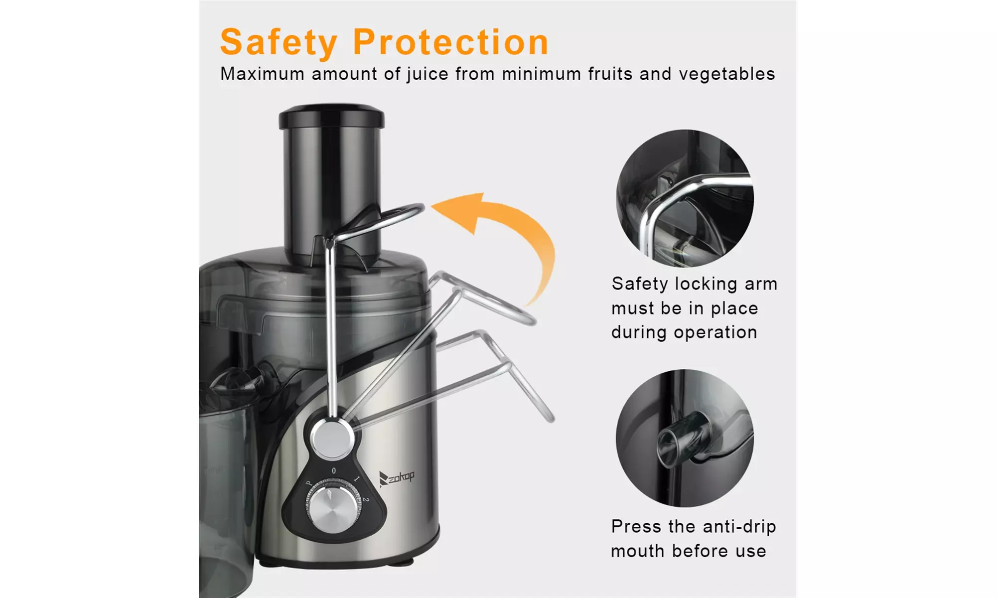 110V 800W 85MM Large Diameter 1000Ml Juice Cup 1500Ml Pomace Cup Third Gear