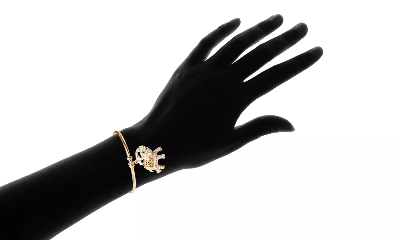 Crystal Elephant Charm Made with Swarovski Elements By Barzel - Second Medium