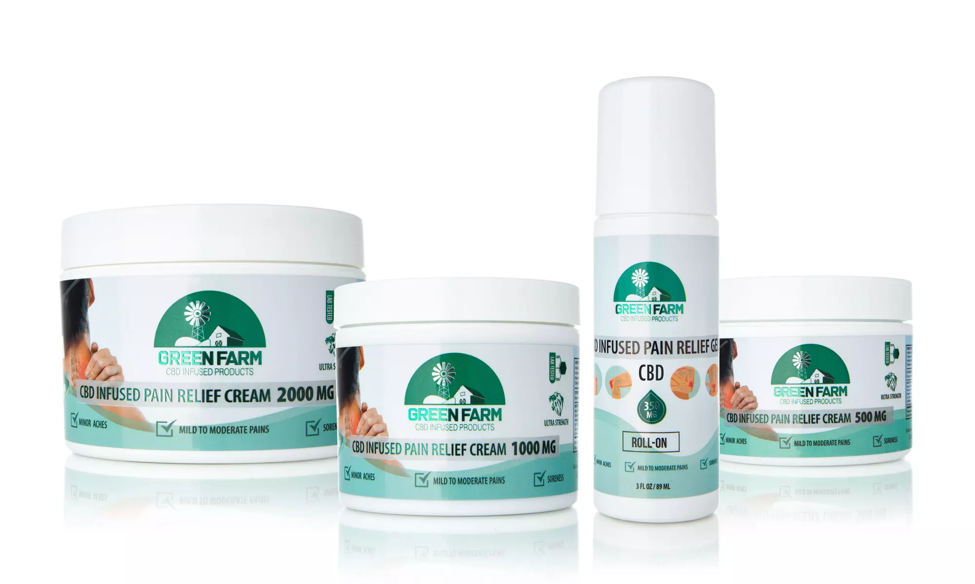 Ultra Strength CBD Pain Relief Creams & Gels w/ Menthol & Camphor (500mg-2000mg) - Primary Image