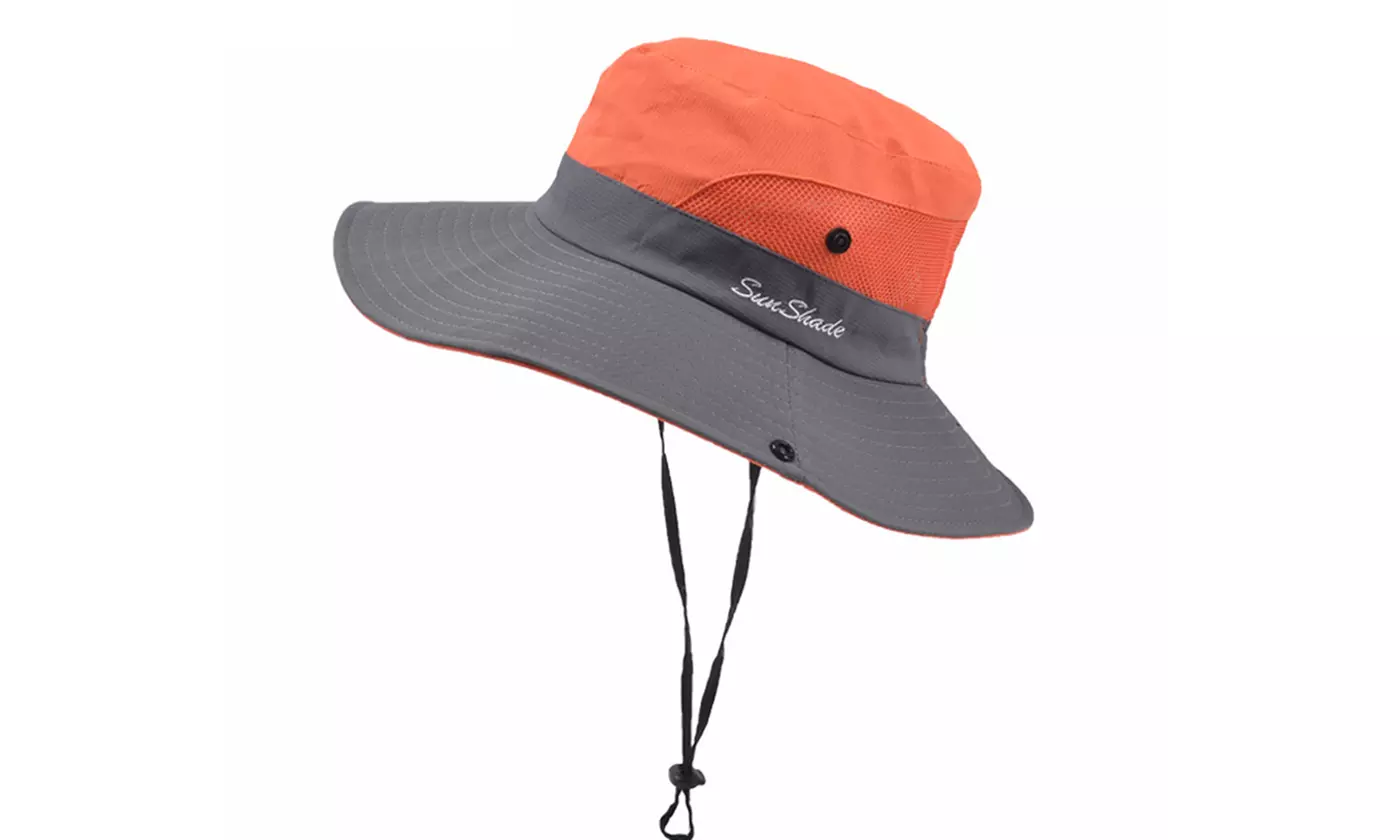 Sun Hat for Women with Wide Brim Ponytail - Beach Hats