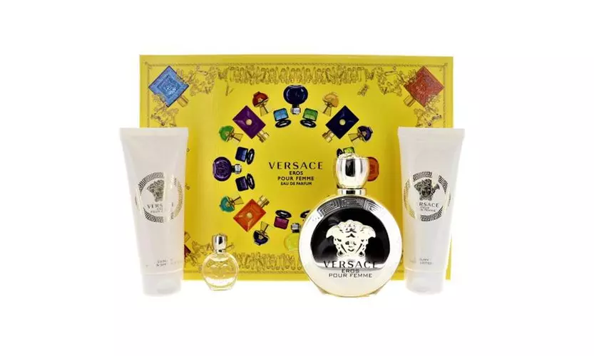 Versace Eros Pour Femme By Versace 4 Piece Gift Set - 3.4 Oz Eau De Parfum Spray - Second Medium