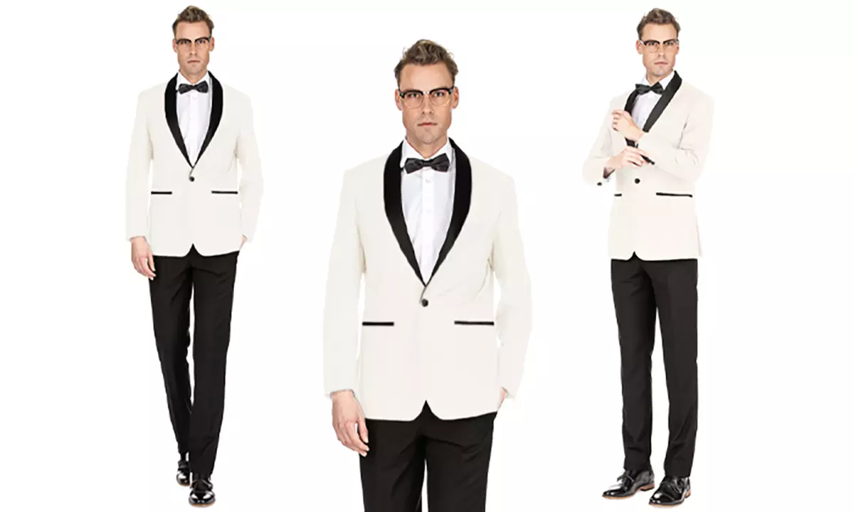 Men's Premium Slim Fit Shawl Lapel Tuxedos - Second Medium