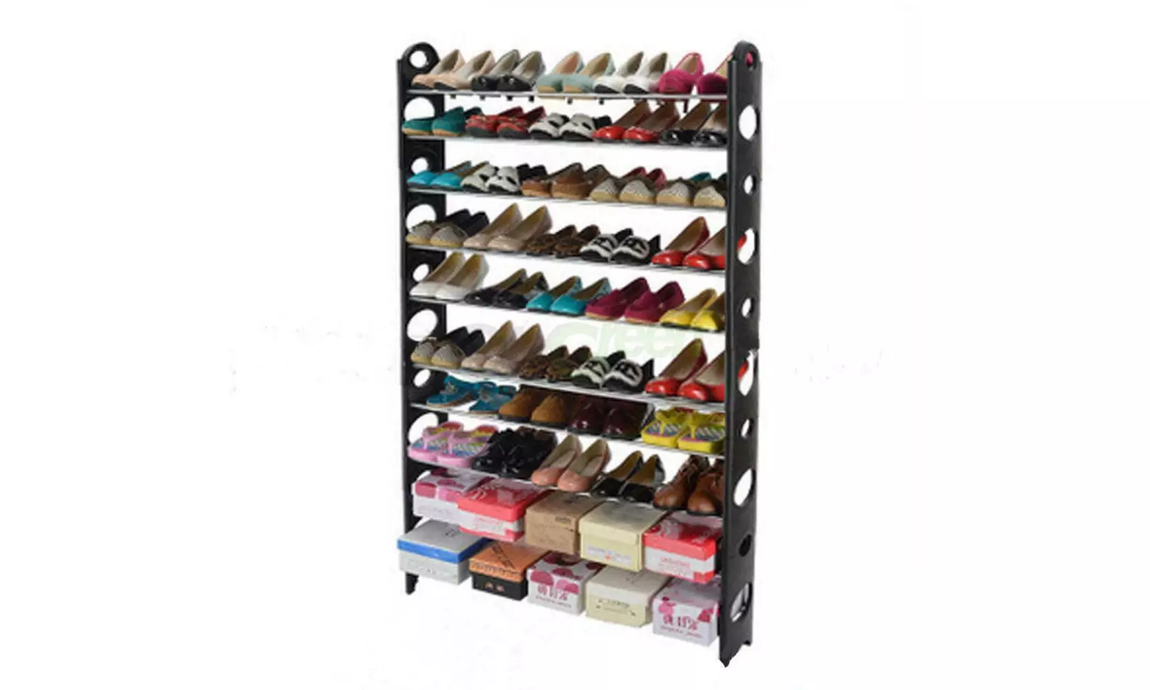 10-Tier Shoe Rack 50 Pair Wall Bench Shelf Closet Organizer Storage Box Stand - Primary Image