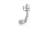 Apple Motif Left Ear Cuff Helix Earring Crystal Stainless Steel Piercing 1.25 In