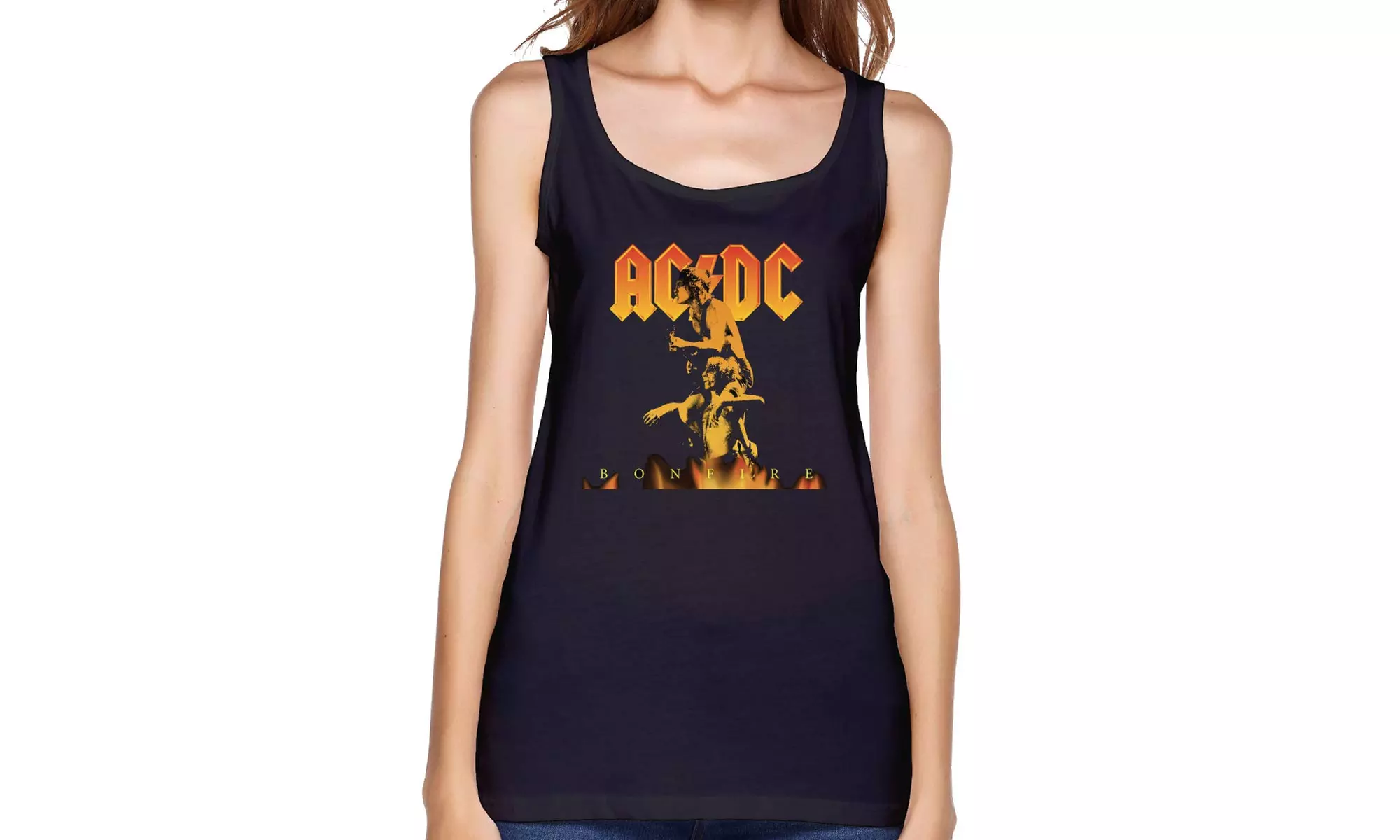 ACDC Tank Top Women Casual Short Sleeve Round Neck T Shirt Blouse Tops Vest - Primary Image