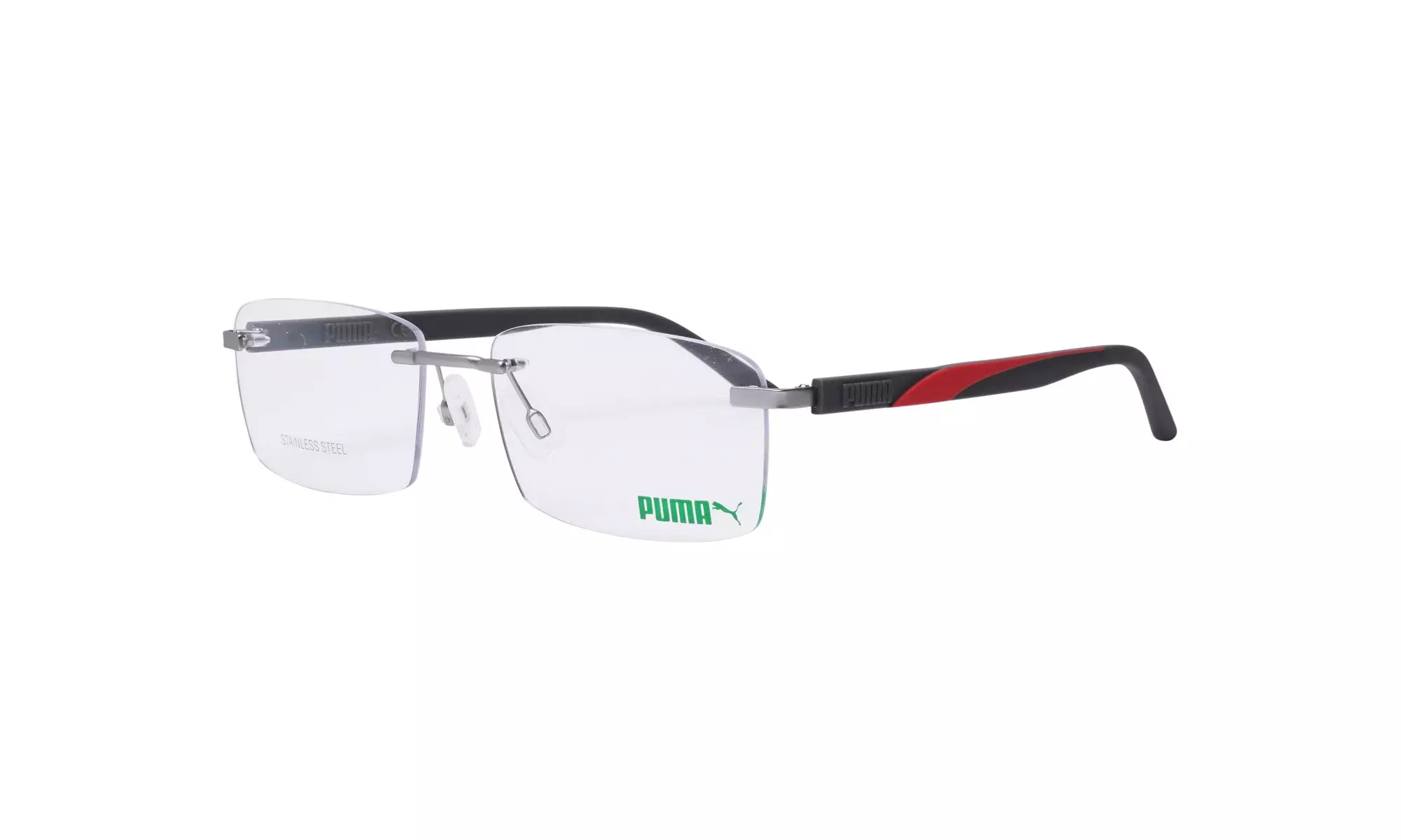 Puma Men Eyeglasses PU0330o-002 Ruthenium Grey Frame Demo Lenses - Primary Image