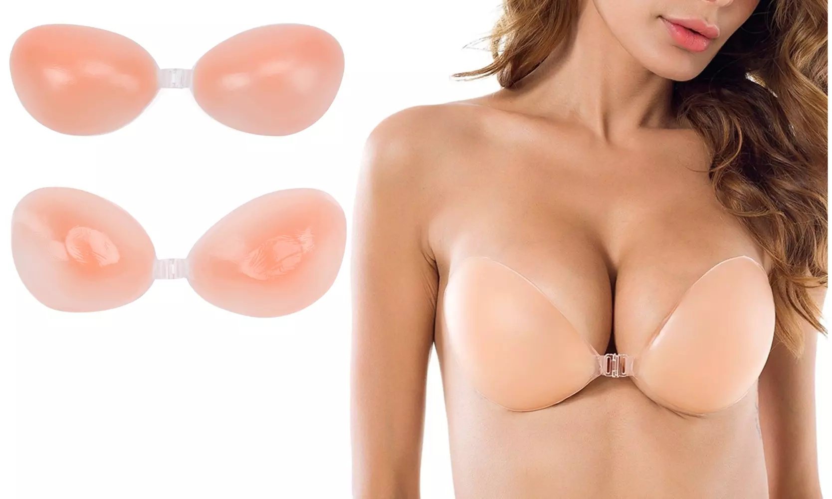 Self-Adhesive Reusable Silicone Invisible Push-Up Bra - A to D - Primary Image