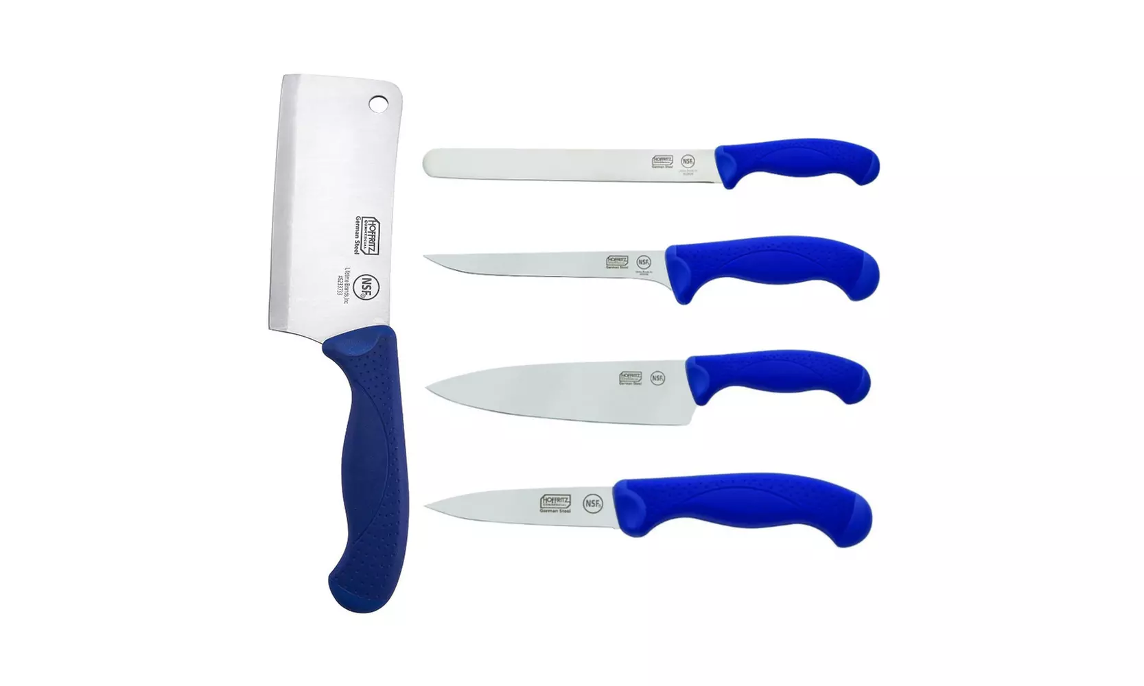 Hoffritz Commercial Chef, Paring, Boning, Slicer, and Cleaver Knife Set - Primary Image