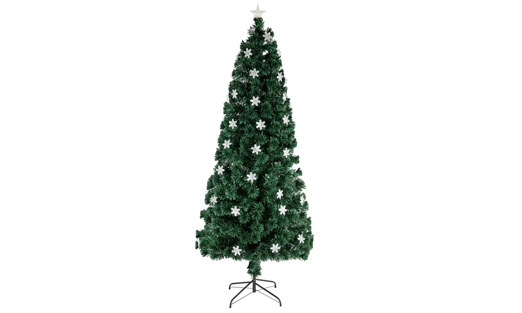 7 FT Artificial Pre-lit Fiber Christmas Tree Optic LED Lights with Iron Stand