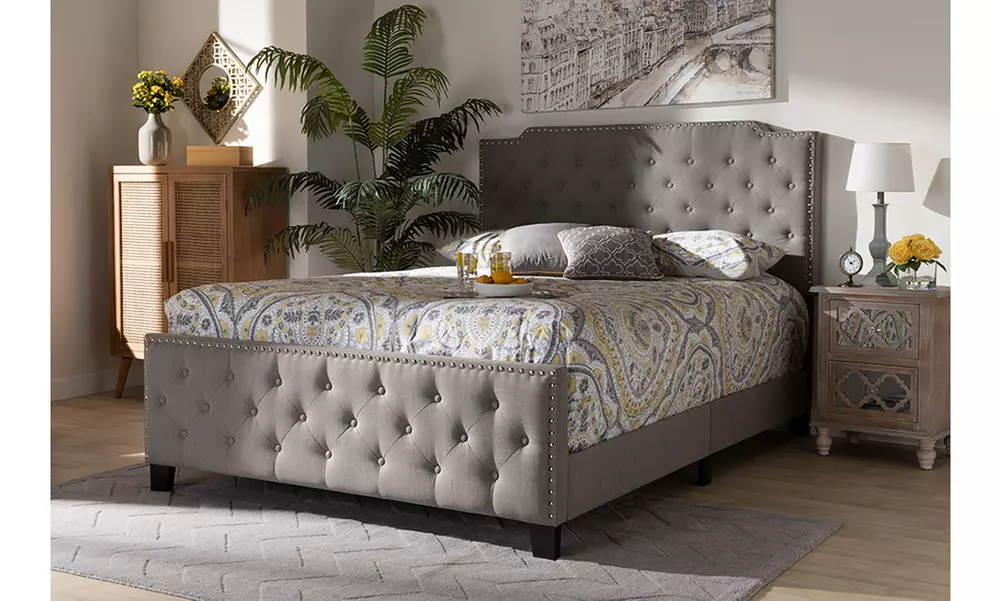 Marion Fabric Upholstered Button Tufted Panel Bed - Primary Image