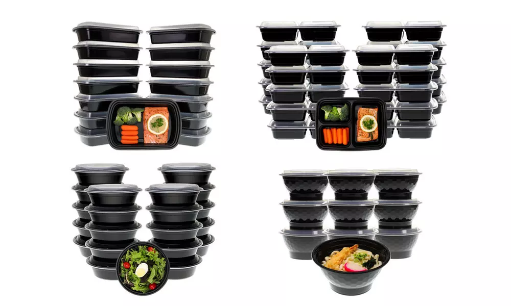 Meal Prep Lunch Box, Plastic Containers with Lids (20, 30, or 42-Piece Set) - Primary Image