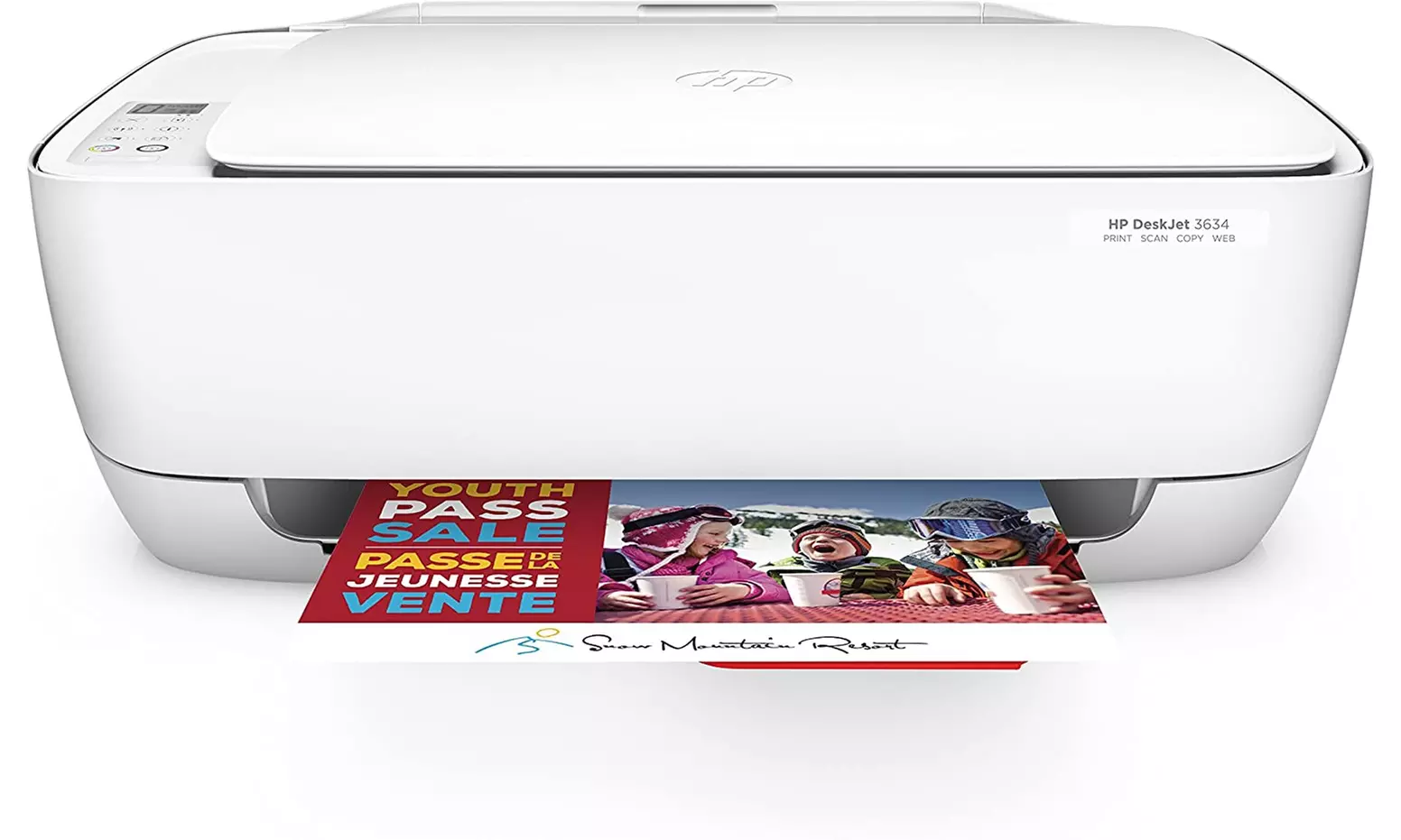 HP DeskJet 3634 All-in-One Wireless Printer (NO INK) - Refurbished - Primary Image