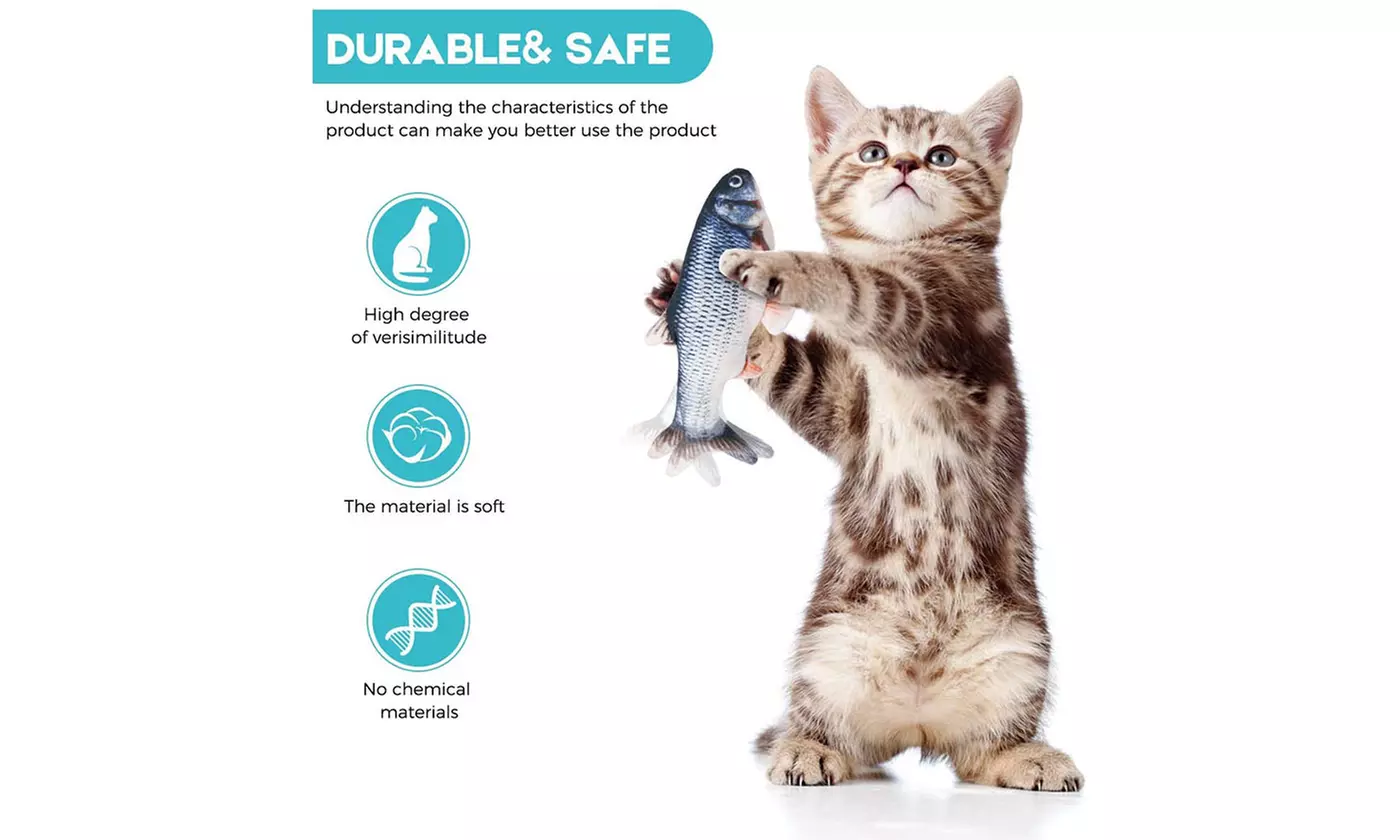 Electric Moving Fish Cat Toy Realistic Flopping Wagging Fish Cat Toy