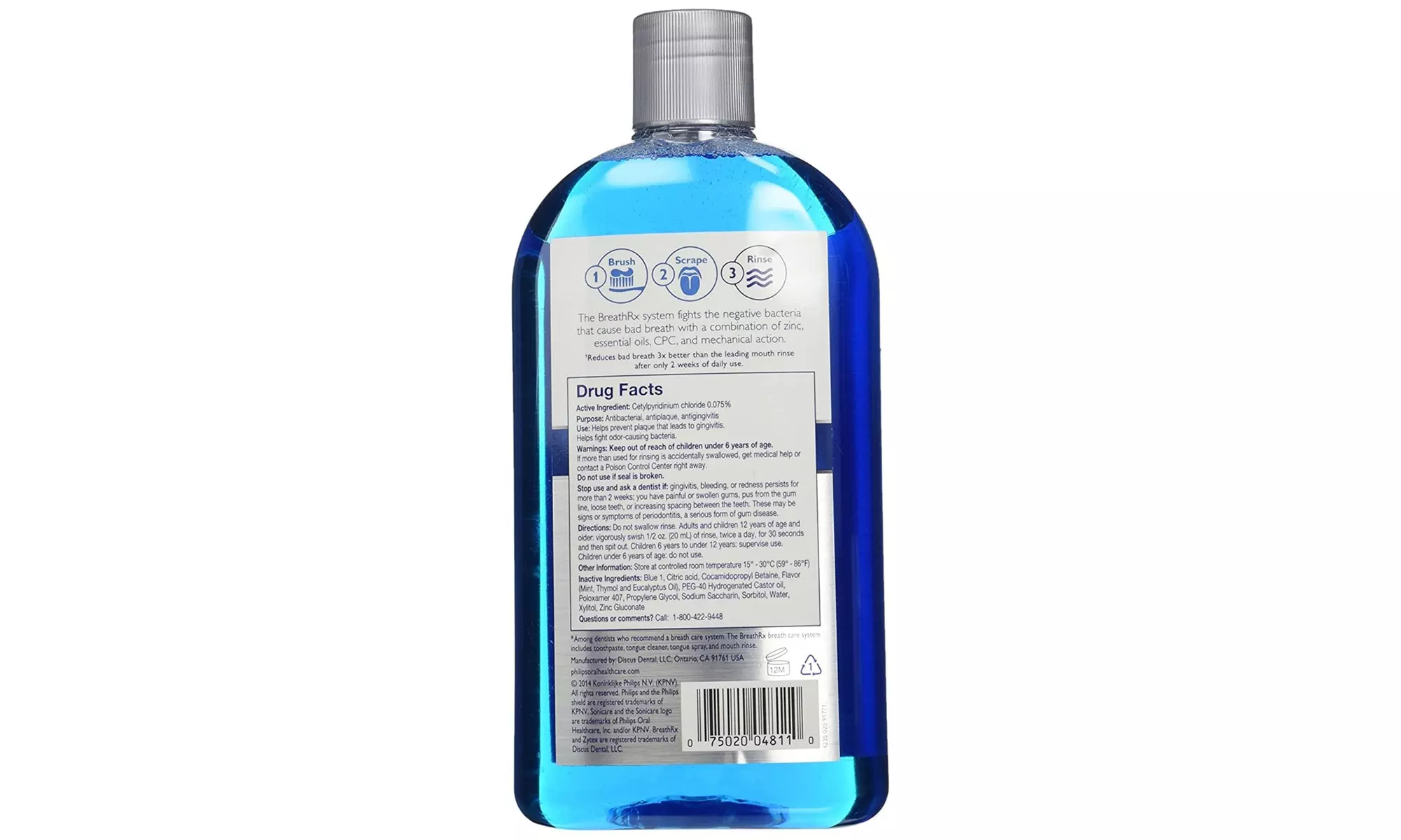 Philips Sonicare BreathRx Antibacterial Mouth Rinse, Blue, - Second Medium