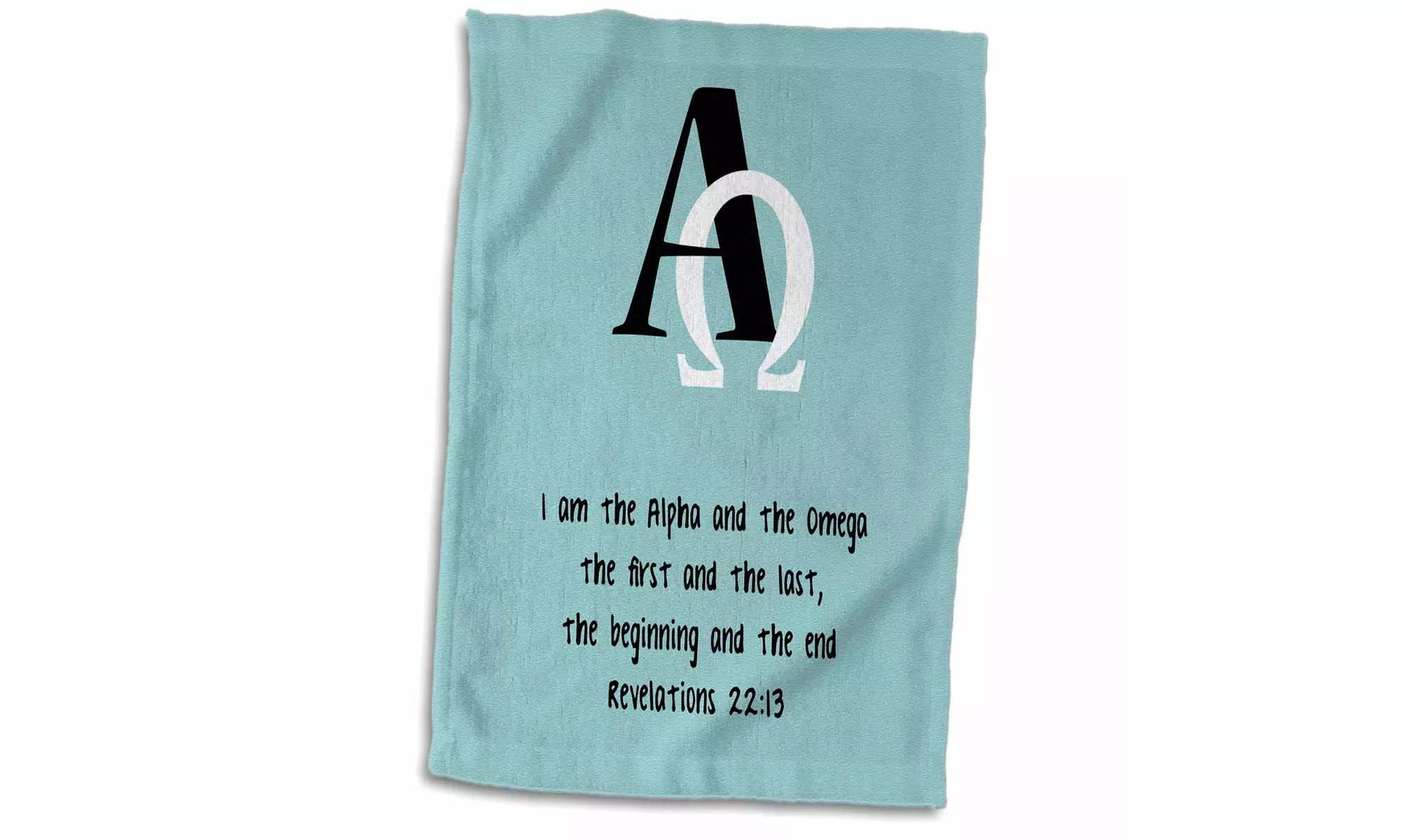  Towel - Bible Scripture Alpha and Omega Rev 22 - 15 by 22-inches  - Primary Image