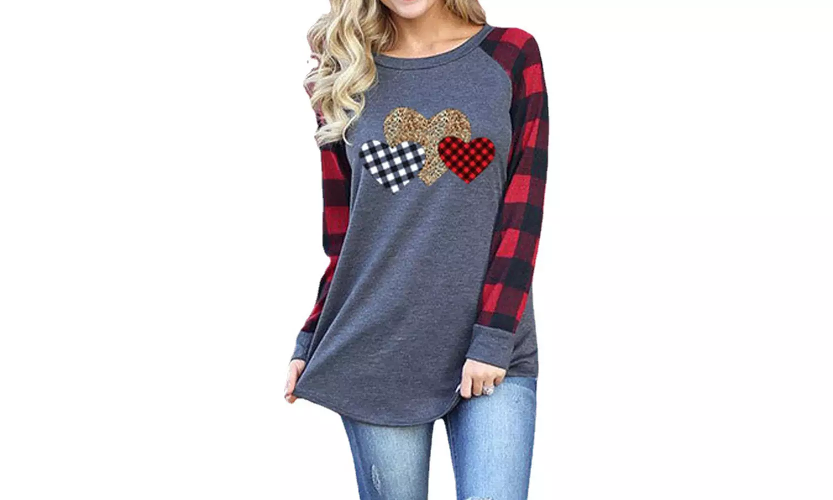 Women's Cute Christmas Plaid Tunic also in Plus Size