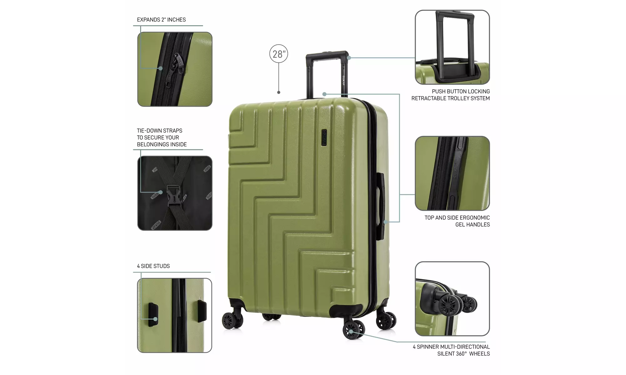 DUKAP Zahav Lightweight Hardside Spinner Luggage